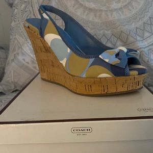 Coach sling back wedges